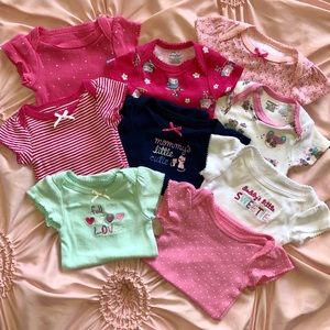 9 PC Baby Girls Bodysuit Set